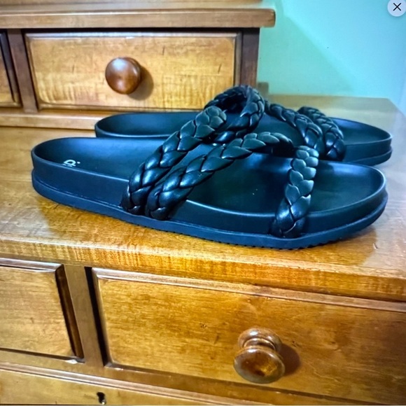 New Nordstrom Rack BP Keaton Black Braided Slide Sandals shoes - Picture 3 of 5